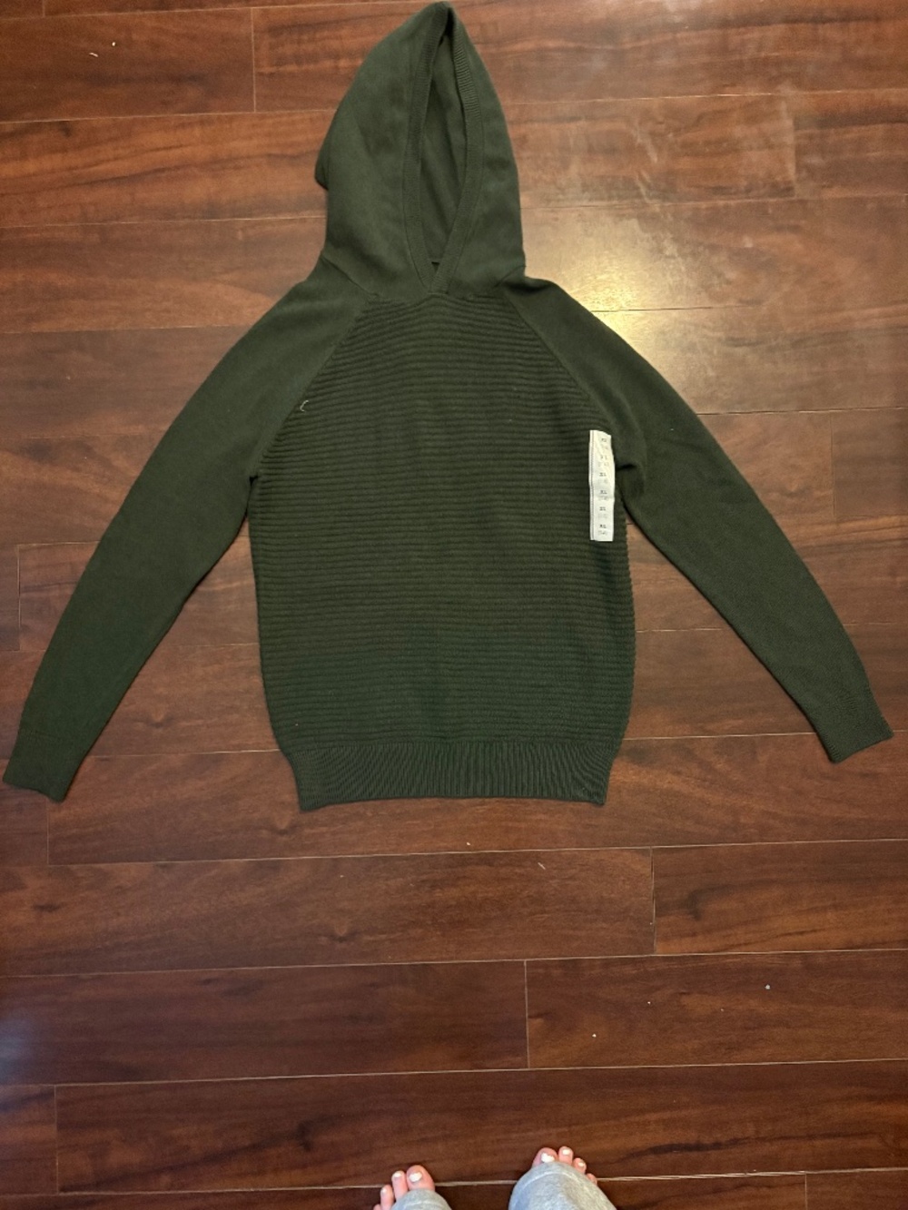 brand new forest green sweater with hood